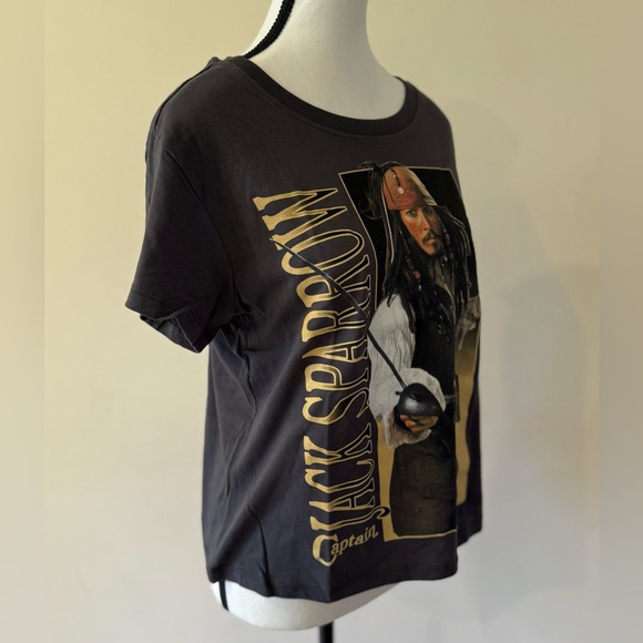Disney / Pirates Of The Caribbean Jack Sparrow Photo Girls Skimmer T-Shirt - Picture 3 of 4